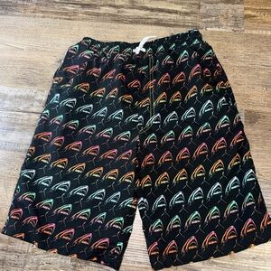 Banana Boat Boys Shark Print Swim Trunks Size 8 Black Multicolor Board Shorts
